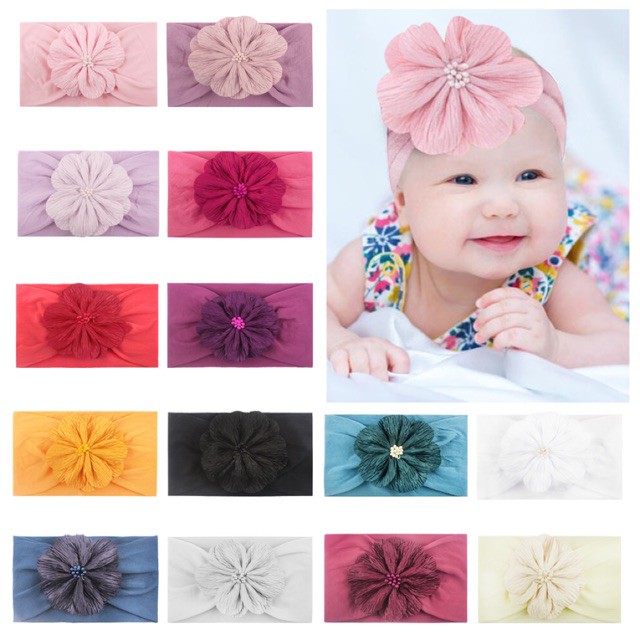 Turban/băng đô cho bé gái dạng vòng có bông hoabán chạy nhất shopee