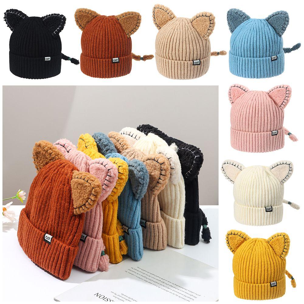 Mũ Beanie Tai Gấu Mềm Màu Trơn Giữ Ấm Mùa Đông Thời Trang