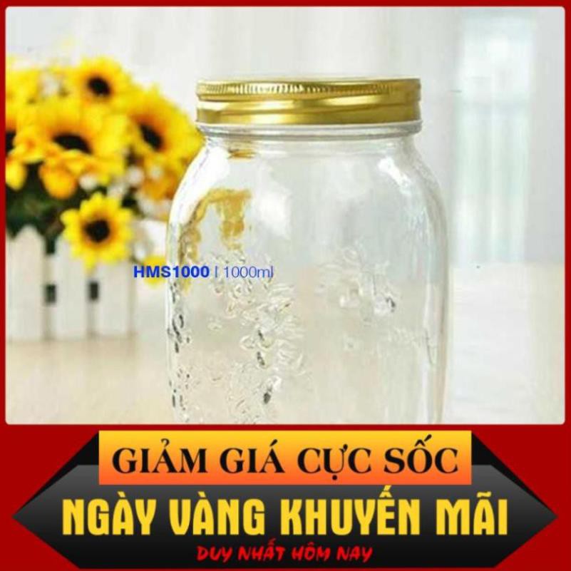 [CHẤT LƯỢNG UY TÍN] Hũ Thủy Tinh Mason Nắp Vặn Nhôm 1000ml | 500ml | 300ml | BigBuy360 - bigbuy360.vn