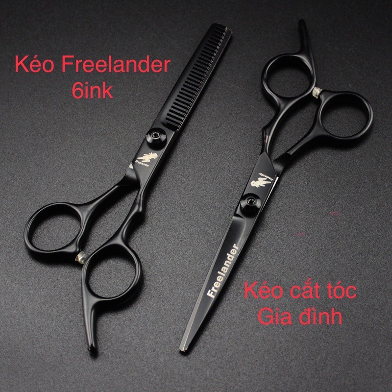 (Giá hợp lý)Bộ 2  kéo(1cắt+1tỉa)-Freelander-6ink-FR04Chuyên dành cho cắt tóc gia đình đẹp sắc