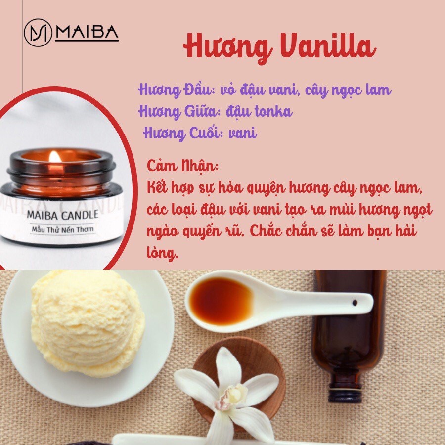 Nến thơm mini Maiba - Nến thơm mùi hương tự nhiên, khử mùi làm thơm phòng bản dùng thử