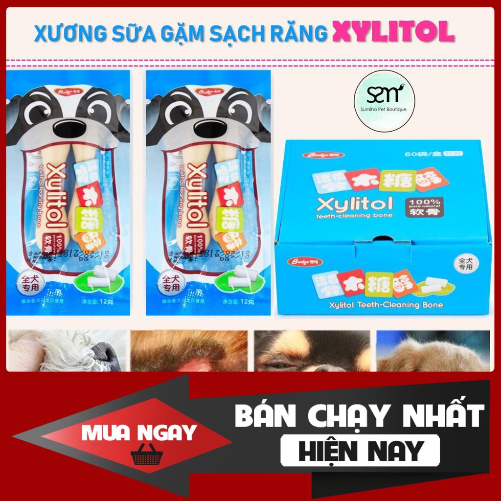 [❌GIÁ SỈ❌] Xương sữa bạc hà sạch răng xylitol cho chó mèo (Gói 12g/2 cái) ❤️