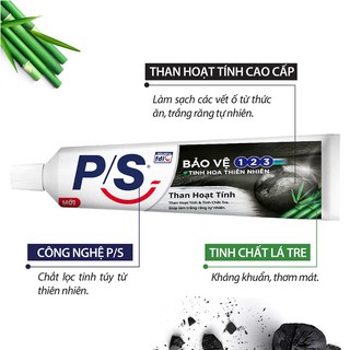 Kem Đánh Răng Than Hoạt Tính P/S 180g