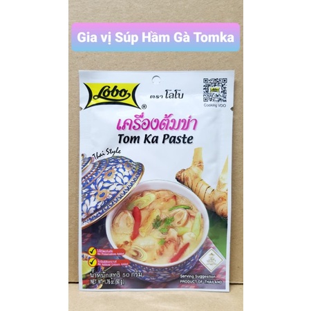 [Lobo Thái] Gia vị Súp Hầm Gà / Lẩu ngọt Tom Kha Paste/ Tom Ka Paste gói 50gr  nhập khẩu chính hãng