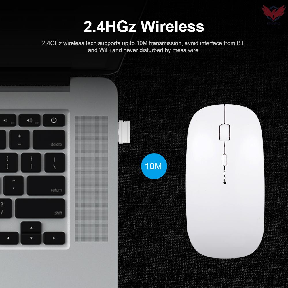 Wireless Mouse Portable BT Mouse Rechargeable Ergonomic 2.4GHz USB Optical Mice Silent Dual Mode for PC Laptop(Black)