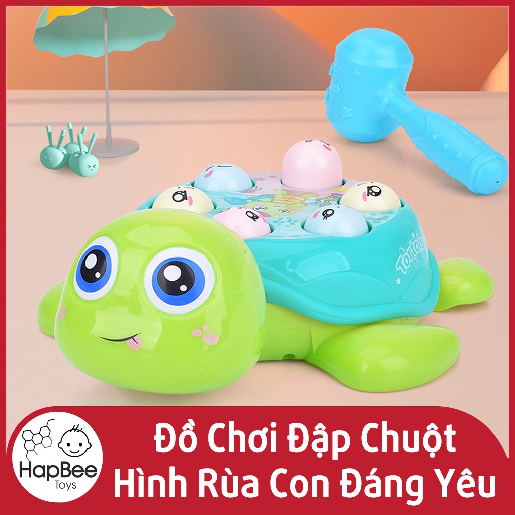 Đồ chơi đập chuột hamster hình rùa con, giúp phát triển sự phối hợp tay mắt, khả năng phản xạ