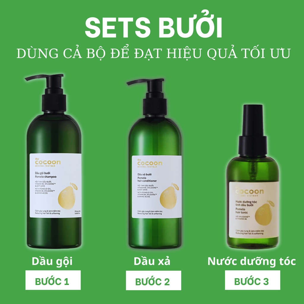 Nước Dưỡng Tóc Tinh Dầu Bưởi Cocoon 140ml - Vegan Society