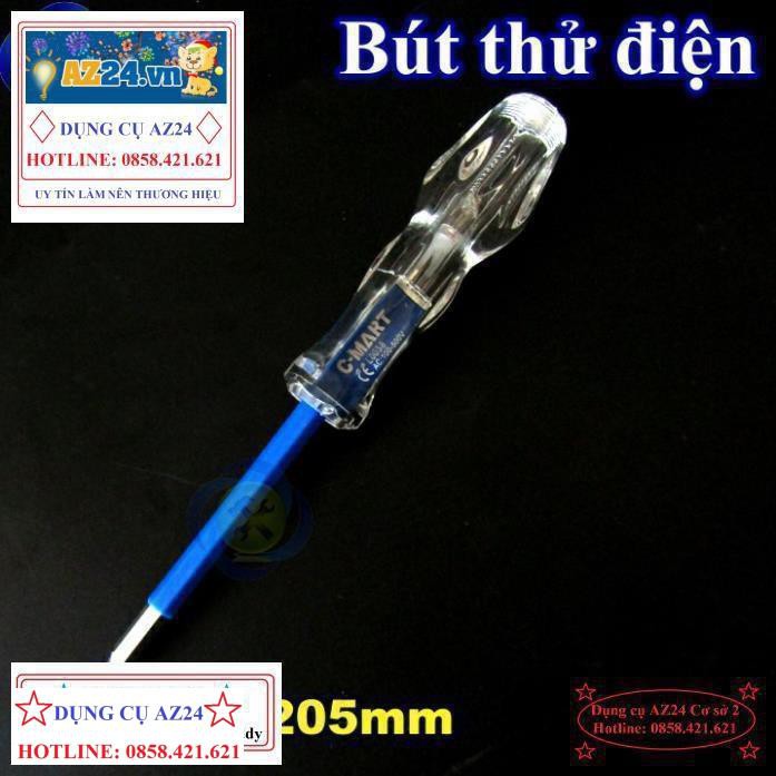 Bút thử điện hai đầu C-MART L0038 điện AC 100-500V dài 205mm (dungcu) Đài Loan