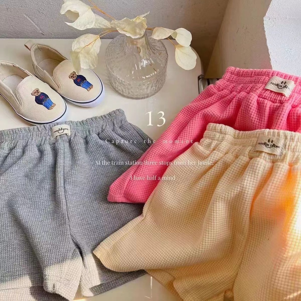[Babycat] Hàng Có Sẵn Quần Short Thể Thao Mùa Hè Màu Trơn Phong Cách Nhật Bản / Hàn Quốc Cho Bé Trai / Bé Gái