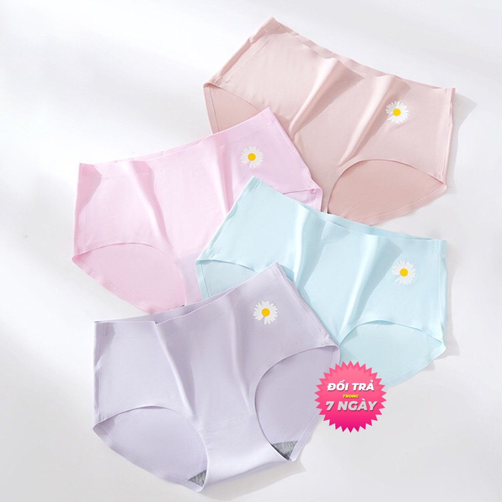 Quần Lót Nữ Quần Lót Su QL06 VNXK Họa Tiết Hoa Cúc Không Đường May Chất Lanh Siêu Thoáng Mát Loại Đẹp (HÌNH THẬT) 01 Cái