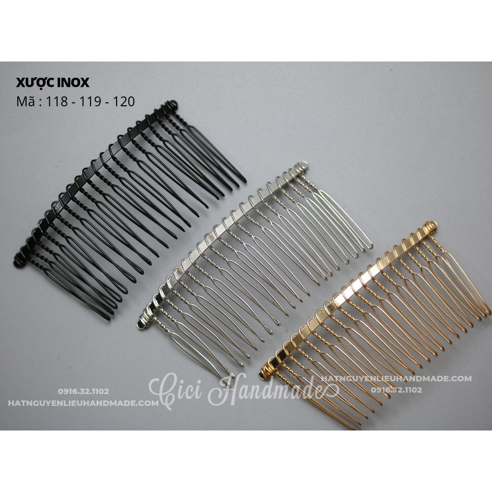 Phôi xước tóc xược inox cài tóc Cici handmade phụ kiện cài tóc cô dâu nguyên liệu đính kết chuyên hạt đá hạt pha lê