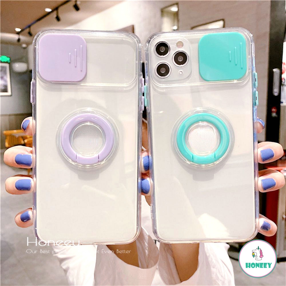 Ốp Điện Thoại Tpu Trong Suốt Kèm Móc Xỏ Ngón Cho Iphone 12 11 Pro Max X Xs Max Xr 8 7 Plus