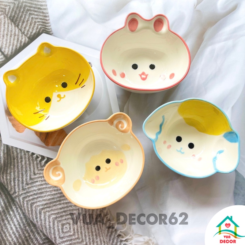 Bát ăn cơm, bát đĩa sứ, chén dĩa dễ thương hình con thú ngộ nghĩnh cho bé BT01