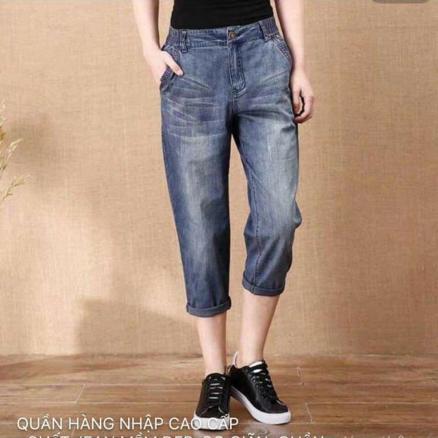 Quần bò baggy chun lưng tôn dáng