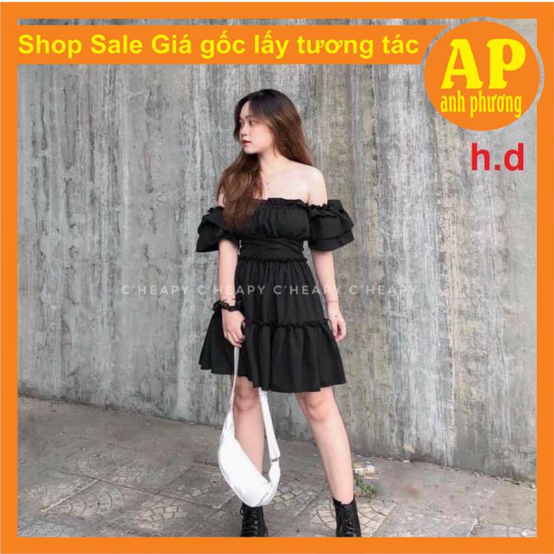 ( Sẵn) Đầm dự tiệc trễ vai tay bồng 3 tầng bèo, Váy Tiểu Thư Trắng Trễ Vai Hoặc Cổ Vuông Vintage hai màu Đen, Trắng | BigBuy360 - bigbuy360.vn