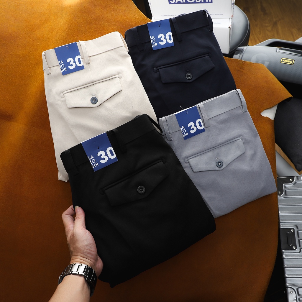 |Satoshi | Quần tây nam SAQT21 thiết kế đai và túi trước trẻ trung, chất vải co dãn