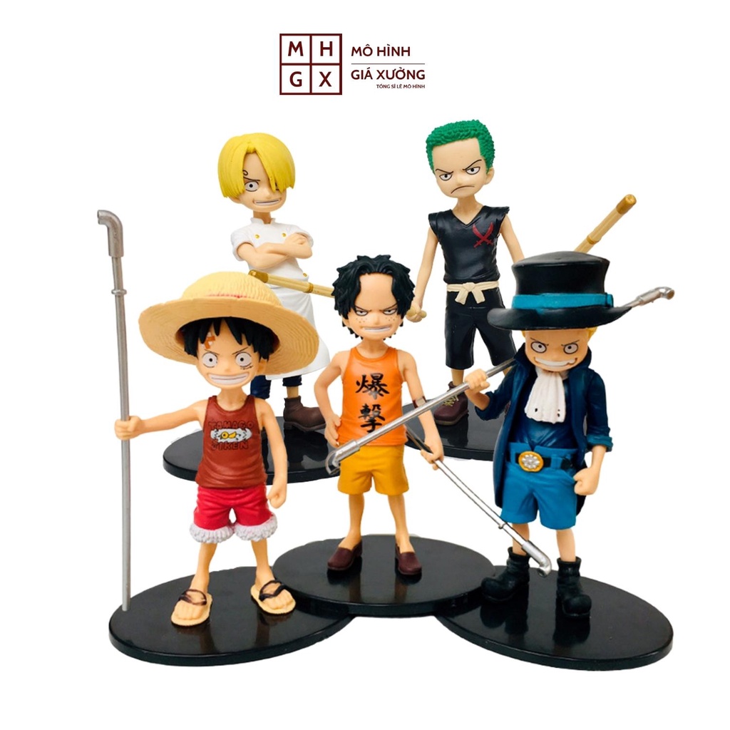 Mô hình One Pece Luffy Zoro Sanji ACE Sabo lúc nhỏ siêu đẹp cao 15cm , figure mô hình one piece