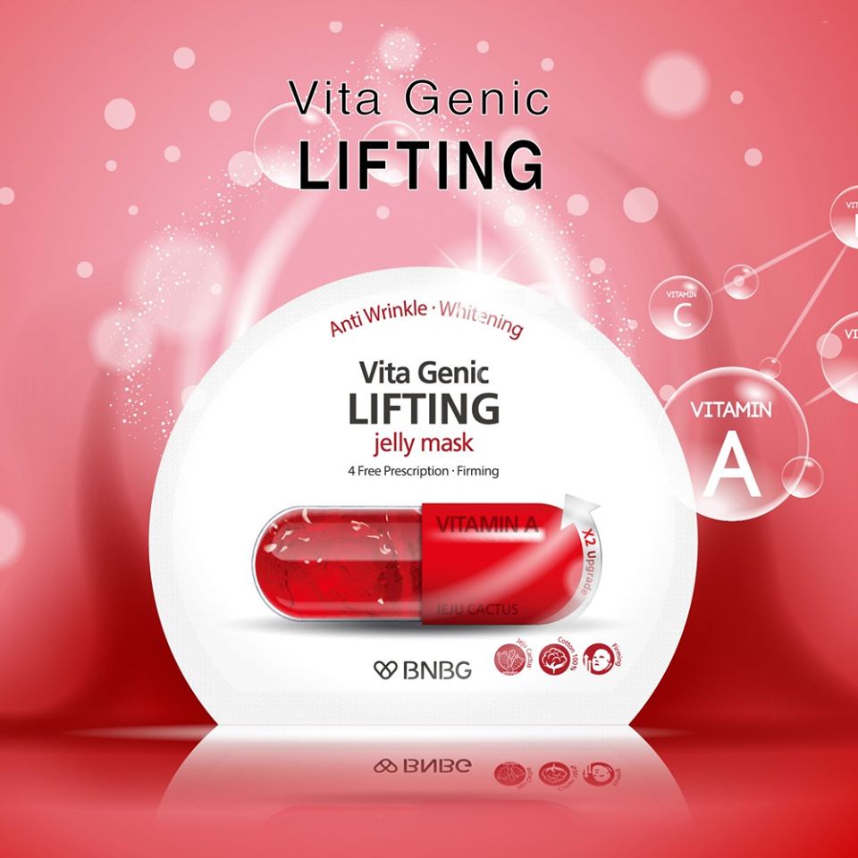 MẶT NẠ BNBG LIFTING Dưỡng Ẩm, Nâng Cơ &amp; Săn Chắc Da Vita Genic Jelly Mask (VITAMIN A) 30ml