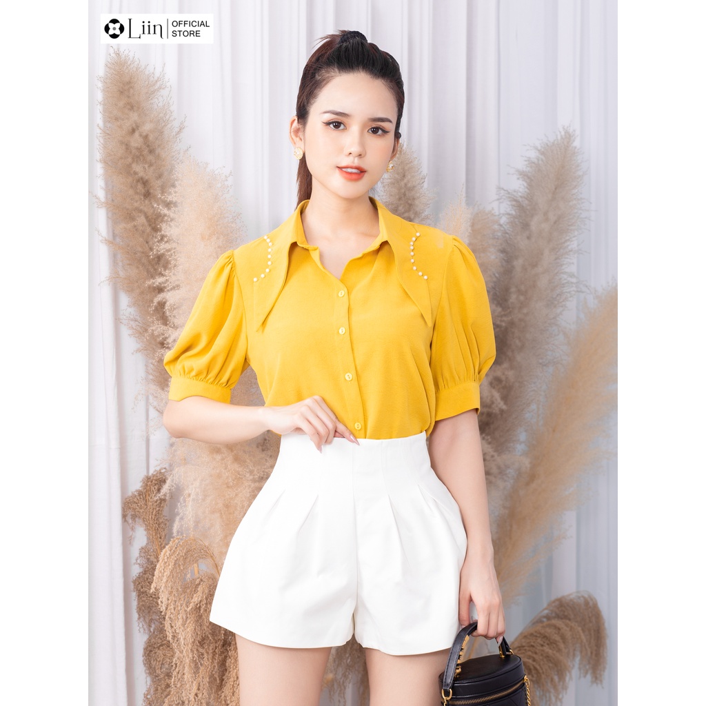 Quần Đùi basic, short nữ ngắn thiết kế xếp ly, ống rộng form thoải mái Liin Clothing Q3459