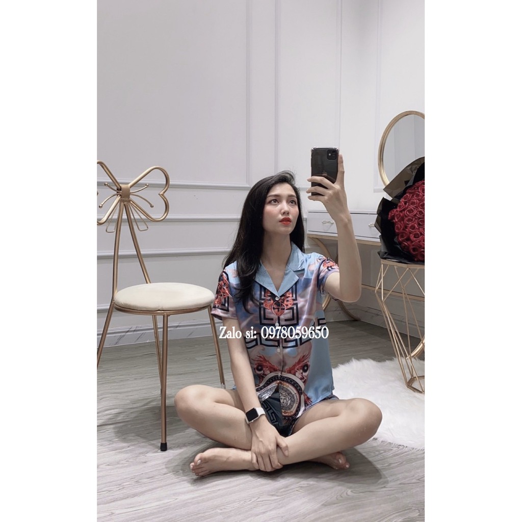 Bộ ngủ pijama lụa phối đùi chất đẹp | BigBuy360 - bigbuy360.vn