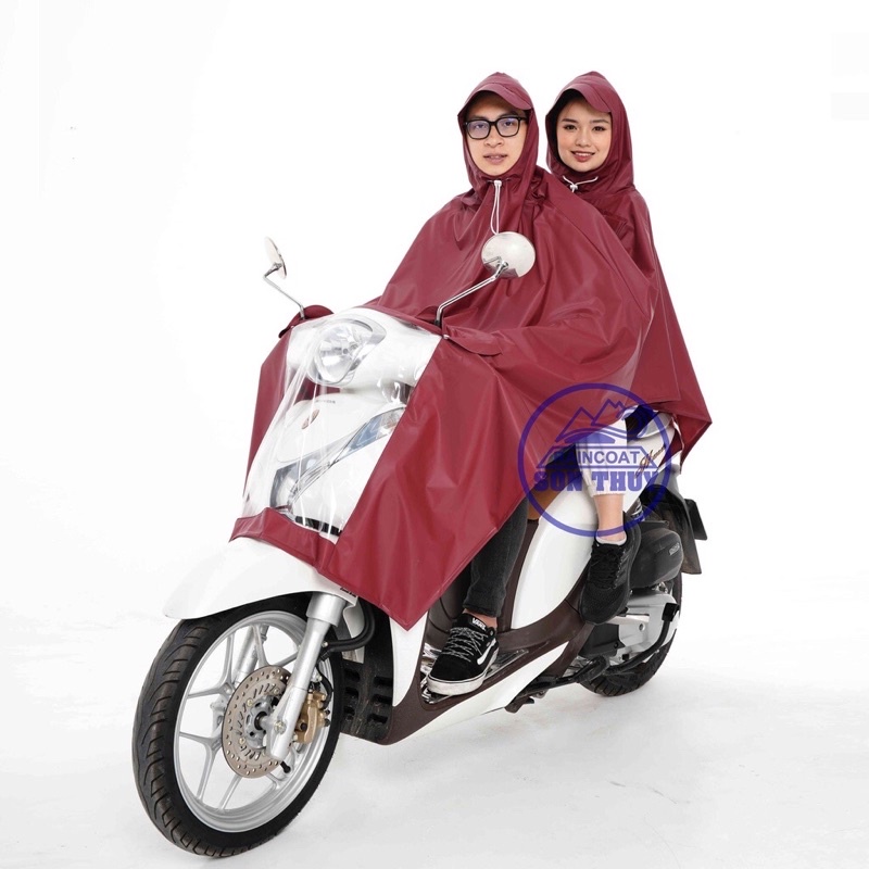 Áo mưa choàng 2 mũ vải nhựa PVC nhập khẩu chính hãng Sơn Thuỷ đa dạng màu nam nữ