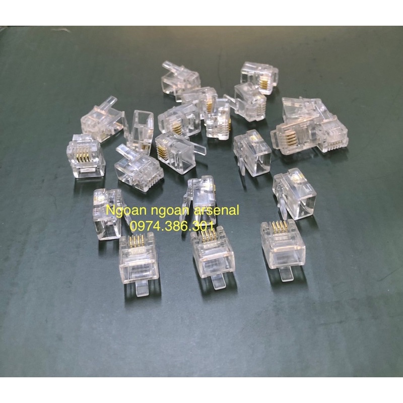 Hạt điện thoại 4 chân RJ11, 4 chân nhỏ RJ9, 6 chân RJ12 chân đồng