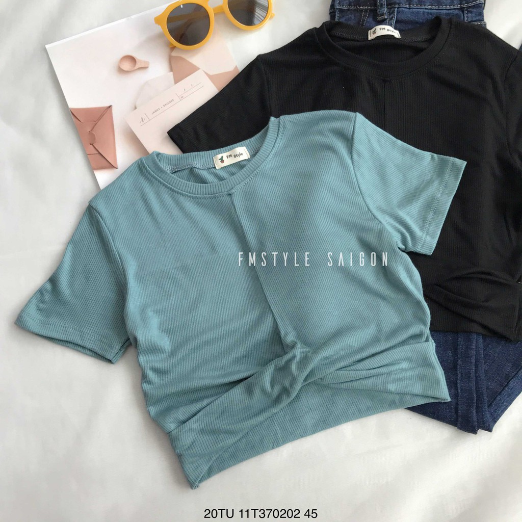 Áo thun tay ngắn xoắn eo ulzzang thời trang nữ Fmstyle Saigon 21TU03T370901 | BigBuy360 - bigbuy360.vn