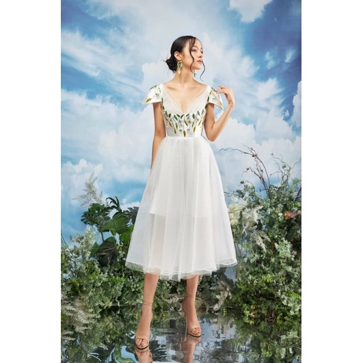 Đầm dự tiệc công chúa tay dài phồng TRIPBLE T DRESS - Size M/L (kèm ảnh/video thật ) MS47Y