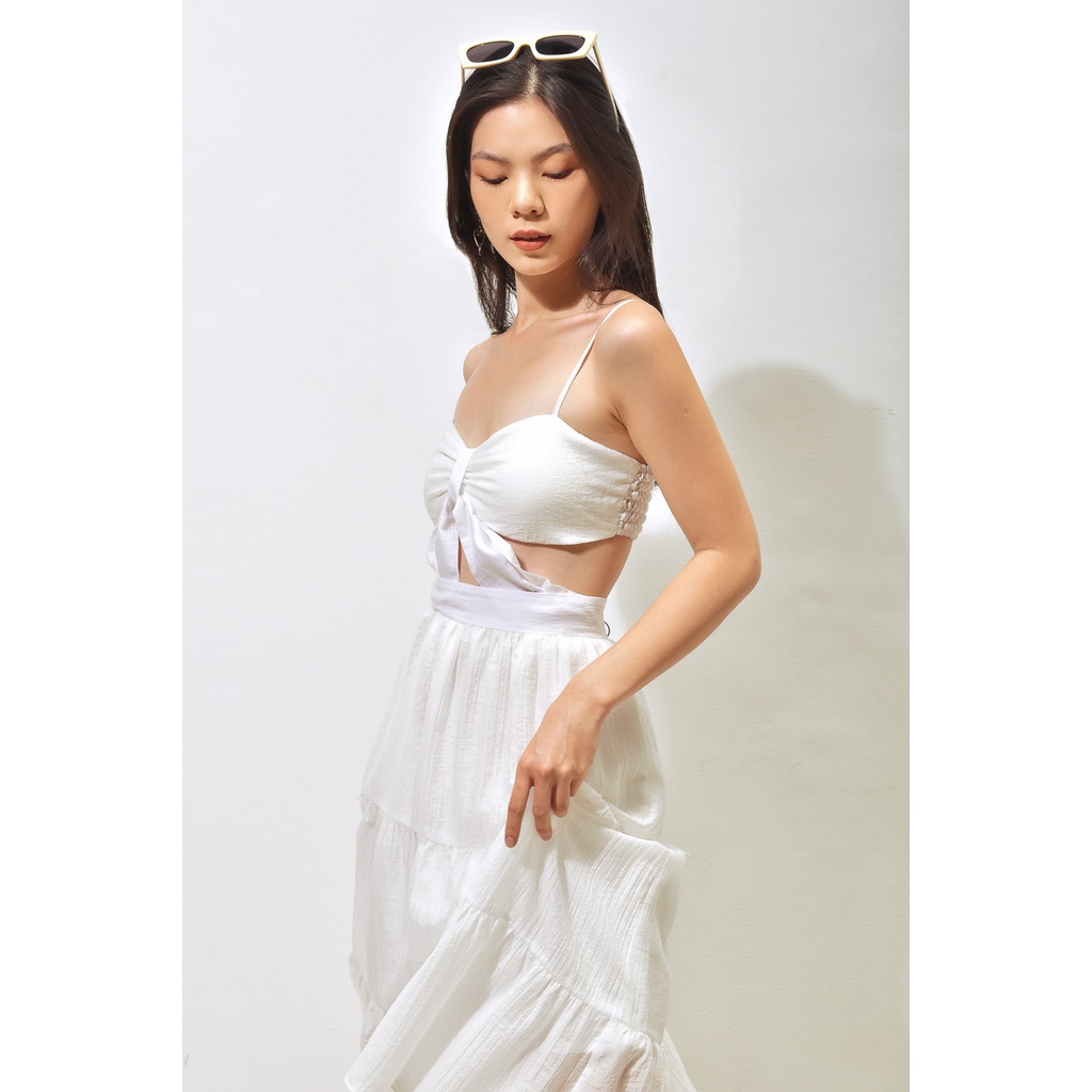 Đầm Maybi xoè voan trắng cup rời