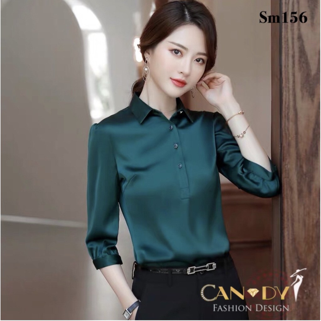 Áo Nữ Công Sở ❣️𝑭𝒓𝒆𝒆𝒔𝒉𝒊𝒑❣️ Áo Sơ Mi Cổ Đức 3 Khuy Ngực SM156 - Hàng VNXK - Candy Fashion | BigBuy360 - bigbuy360.vn