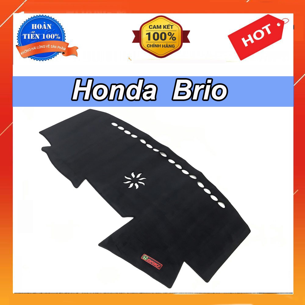 Thảm Taplo Honda Brio 2018-2019 2020 Màu Đen Chất Liệu Nhung Lông Cừu Đế Có Chống Trượt, chuẩn form xe