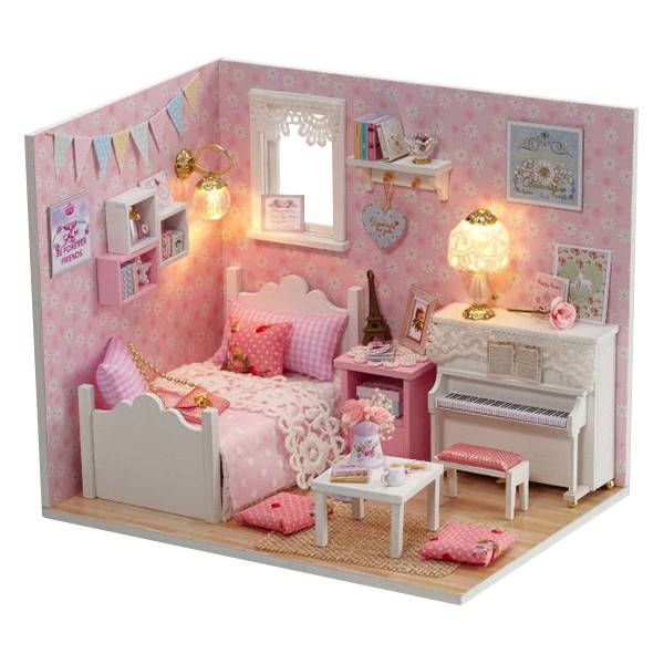 Mô Hình Lắp Ráp Thủ Công Nhà Gỗ Búp Bê DIY :Những Căn Phòng Xinh Xắn Dễ Thương