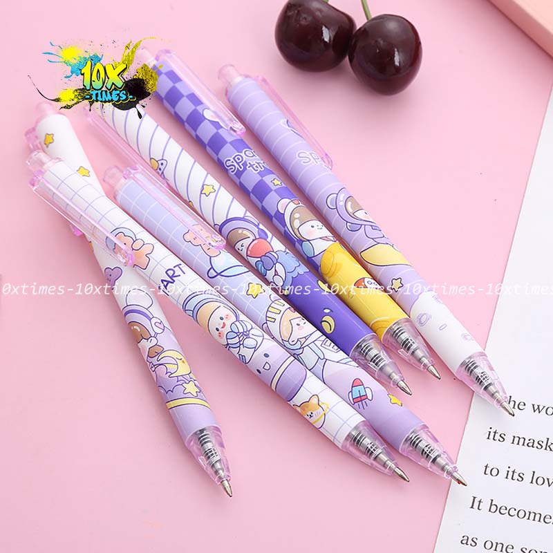 Bút gel bấm dễ thương cô gái xinh xắn ngòi 0,5 mm mực đen dùng dể viết bài, trang trí, quà tặng sinh nhật bạn gái