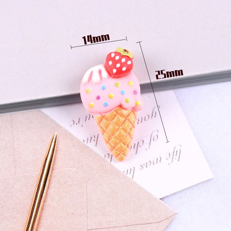 Set 10 Mô Hình Cây Kem Tình Yêu Bằng Nhựa Resin Diy #30