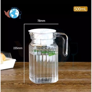 Bình thủy tinh 500ml có tay cầm
