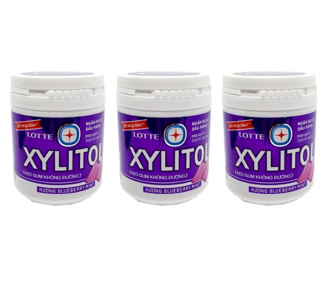 Combo 6 hũ kẹo gum không đường Xylitol 145g Hương Blueberry