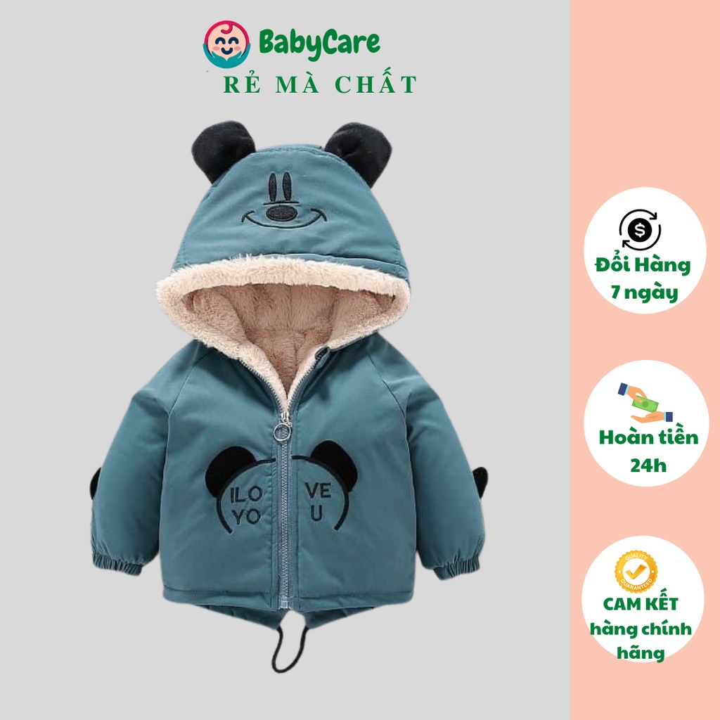 Sale! Áo khoác lông cừu, áo phao trẻ em họa tiết micky siêu ấm siêu nhẹ dành cho bé trai bé gái 8-28kg