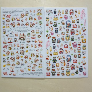 Nail Sticker Lucky cat-Mèo thần tài chúc mừng năm mới