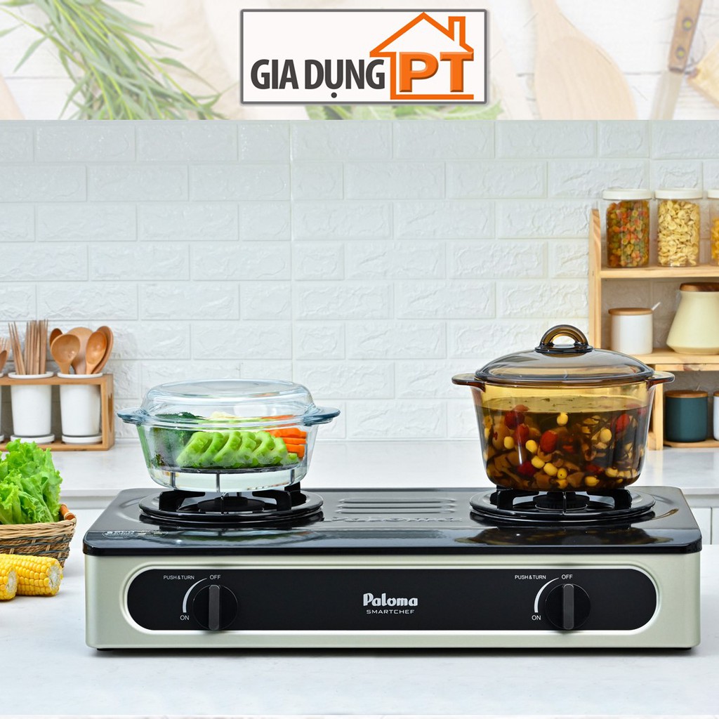 Bếp gas dương để bàn Paloma PA-V71EG PA-V72EG, sản xuất tại Việt Nam, mặt bếp tráng men cao cấp, đầu đốt ECO tiết kiệm