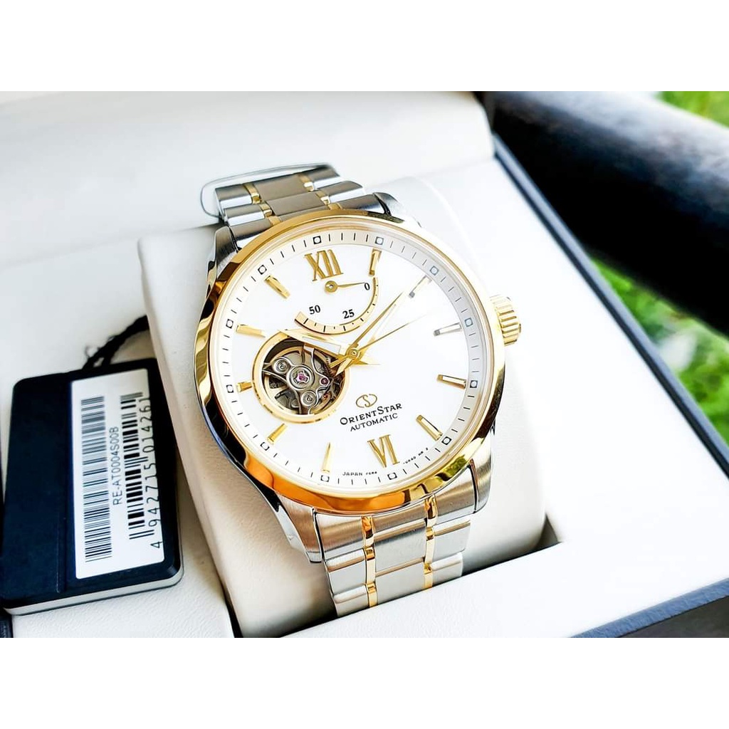 Đồng hồ nam chính hãng Orient Star Open heart Demi Gold RE-AT0004S00B - Máy Automatic - Kính Sapphire