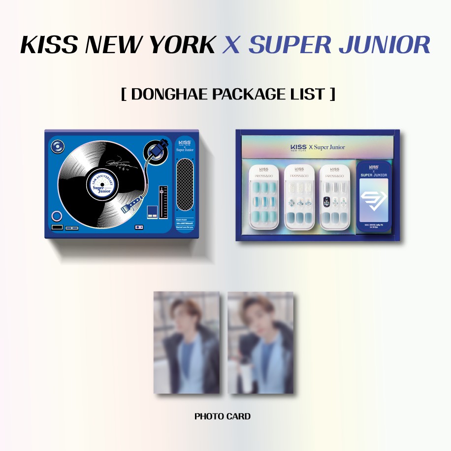 [KISS NEW YORK X SUPER JUNIOR] 15TH Anniversary Collab Set (DONGHAE) Bộ Sản Phẩm Móng Tay - 4 Món
