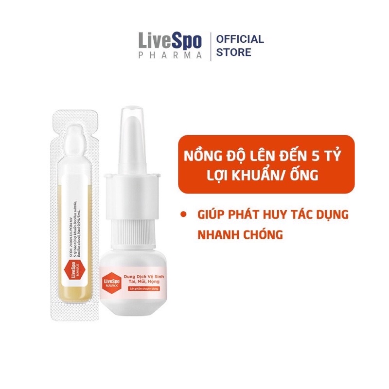 LIVESPO NAVAX bào tử lợi khuẩn dạng xịt TAI MŨI HỌNG