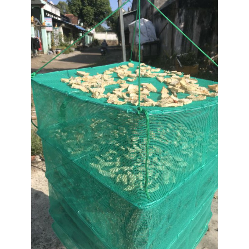 - Lồng lưới treo 4 tầng để phơi cá khô và thực phẩm khô có thể xếp gọn-lồng phơi khô