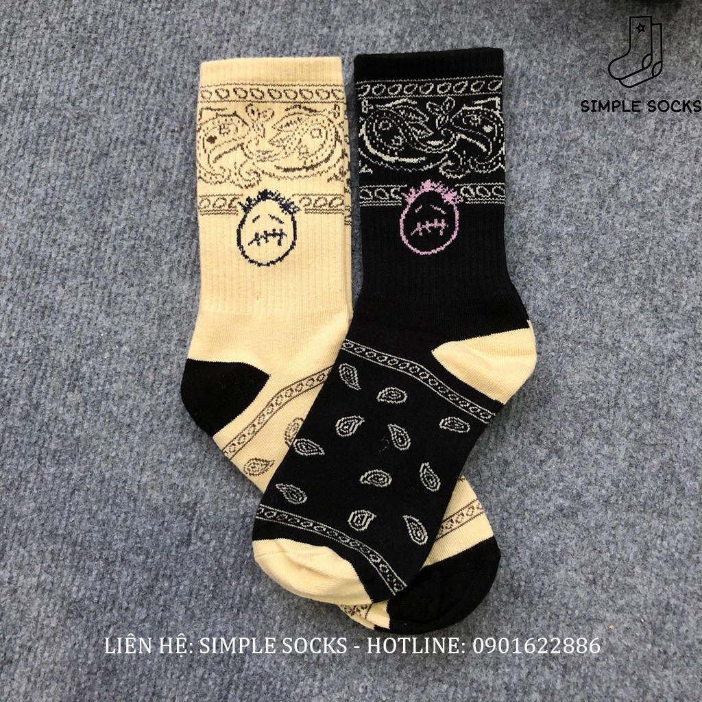 Vớ Cổ Cao Travis Scott 💖FREE SHIP💖 Tất Nam Nữ Unisex Họa Tiết Bandana Bốn Màu