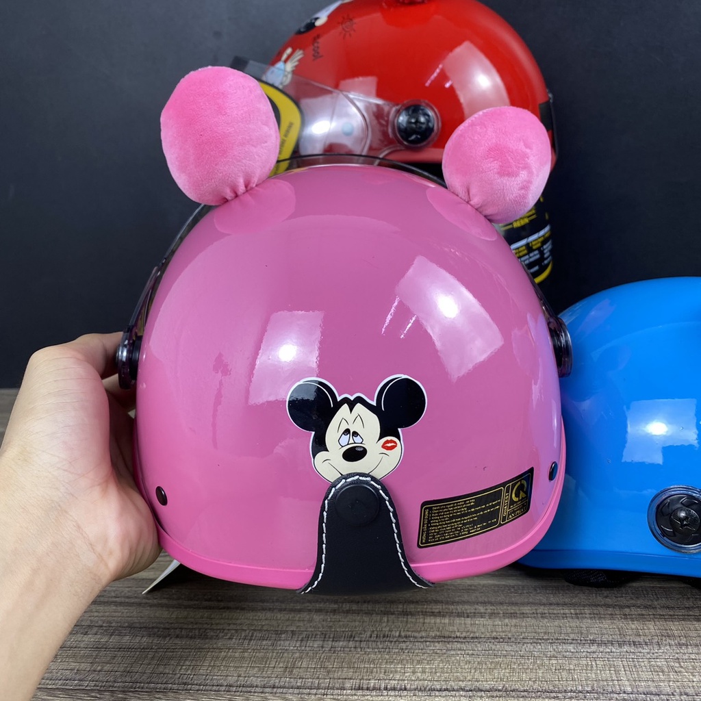 Mũ bảo hiểm trẻ em có kính size đại 8 đến 15 tuổi, Nón bảo hiểm trẻ em đa dạng màu sắc , Nón tem hình đáng yêu siêu rẻ