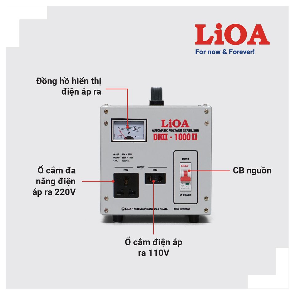 [MIỄN SHIP] Ổn Áp LiOA 1KVA DRII-1000II Dải 50V 1000VA 1000W 1KW - LiOA Nhật Linh Mini Công Suất Nhỏ