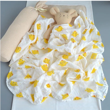 Khăn tắm xô sợi tre Muslin Swaddle kích thước 110cm x 120cm- Khăn quấn sợi tre cho bé sơ sinh (Mẫu mới)