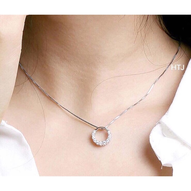 DÂY CHUYỀN MẶT ĐÁ TRÒN SIÊU XINH- VÒNG CỔ BẠC S925