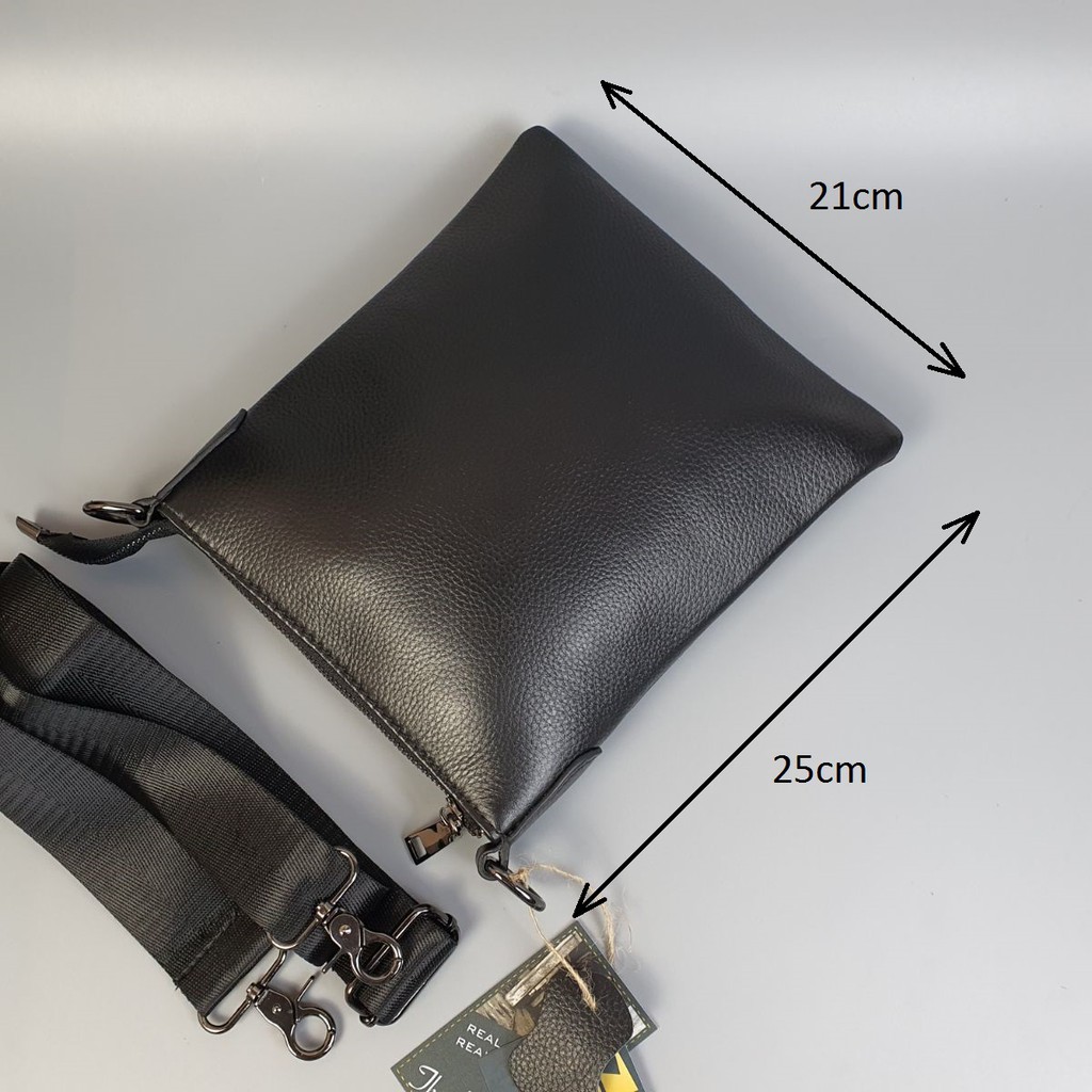 Túi đeo chéo da bò mill TD111VB (Black) [Freeship] - 100% da bò thật, bảo hành 3 năm | BigBuy360 - bigbuy360.vn