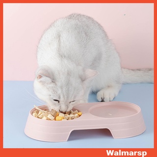 Chén ăn uống hai ngăn bằng PP màu kẹo trơn dành cho thú cưng